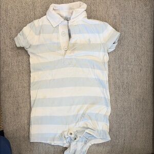 Striped Blue and White Kids Polo Shirt